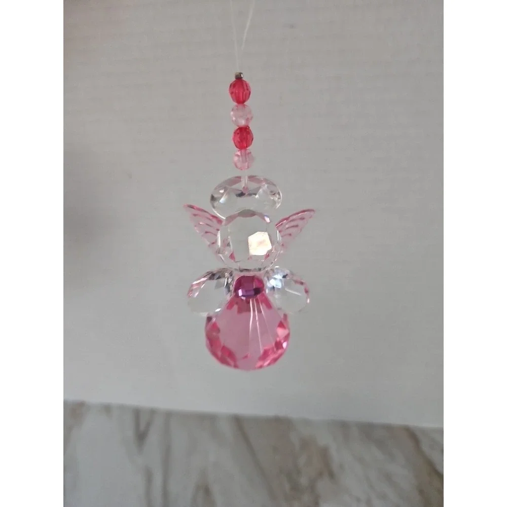Angel of Love Acrylic Pink Crystal Ornament Sun-catcher Sympathy 3